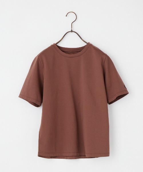 MICA&DEAL（マイカ＆ディール）の「[MICA&DEAL/マイカアンドディール] ワンポイントロゴ刺繍Tシャツ（Tシャツ/カットソー・レディース・ネイビー/ブラウン/ホワイト・F）」の16枚目の写真