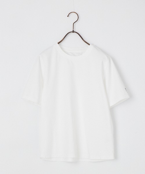 MICA&DEAL（マイカ＆ディール）の「[MICA&DEAL/マイカアンドディール] ワンポイントロゴ刺繍Tシャツ（Tシャツ/カットソー・レディース・ネイビー/ブラウン/ホワイト・F）」の14枚目の写真
