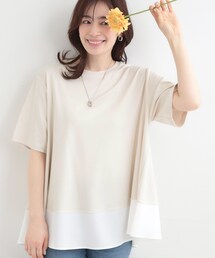 SHOO・LA・RUE | 【接触冷感/UVカット/抗菌防臭】体型カバーも叶う　裾切り替えAライントップス(Tシャツ/カットソー)
