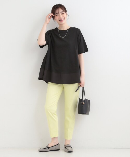 SHOO・LA・RUE（シューラルー）の「【接触冷感/UVカット/抗菌防臭】体型カバーも叶う　裾切り替えAライントップス（Tシャツ/カットソー・レディース・ベージュ系その他7/チャコール/サックスブルー/ブラック・03/02/04）」の10枚目の写真