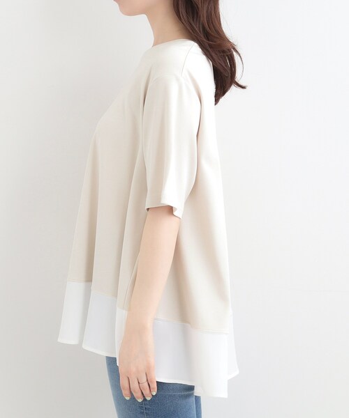 SHOO・LA・RUE（シューラルー）の「【接触冷感/UVカット/抗菌防臭】体型カバーも叶う　裾切り替えAライントップス（Tシャツ/カットソー・レディース・ベージュ系その他7/チャコール/サックスブルー/ブラック・03/02/04）」の17枚目の写真
