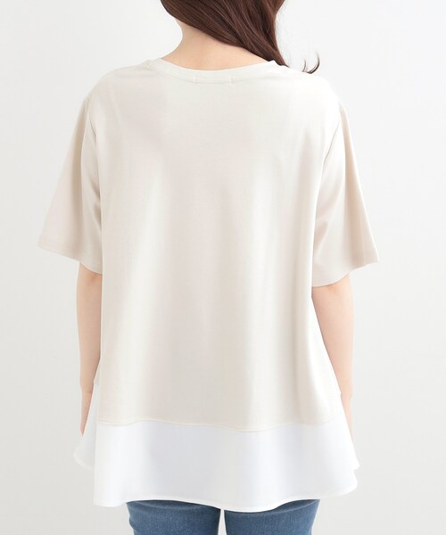 SHOO・LA・RUE（シューラルー）の「【接触冷感/UVカット/抗菌防臭】体型カバーも叶う　裾切り替えAライントップス（Tシャツ/カットソー・レディース・ベージュ系その他7/チャコール/サックスブルー/ブラック・03/02/04）」の16枚目の写真