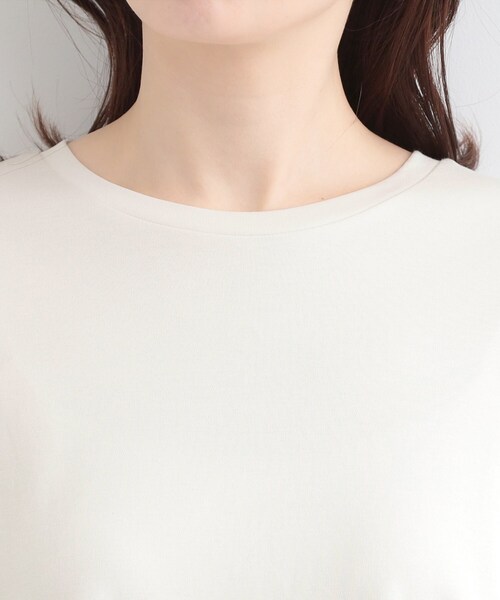 SHOO・LA・RUE（シューラルー）の「【接触冷感/UVカット/抗菌防臭】体型カバーも叶う　裾切り替えAライントップス（Tシャツ/カットソー・レディース・ベージュ系その他7/チャコール/サックスブルー/ブラック・03/02/04）」の15枚目の写真