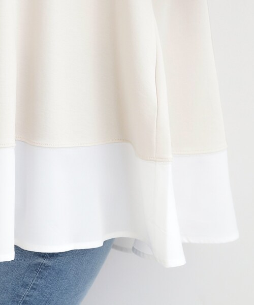 SHOO・LA・RUE(シューラルー)の「【UV/抗菌防臭/洗濯機可】体型カバーも叶う 裾切り替えAライントップス(Tシャツ/カットソー・レディース・ベージュ系その他7/チャコール/サックスブルー/ブラック/ブラウン系その他5/ホワイト・03/02/04)」の12枚目の写真