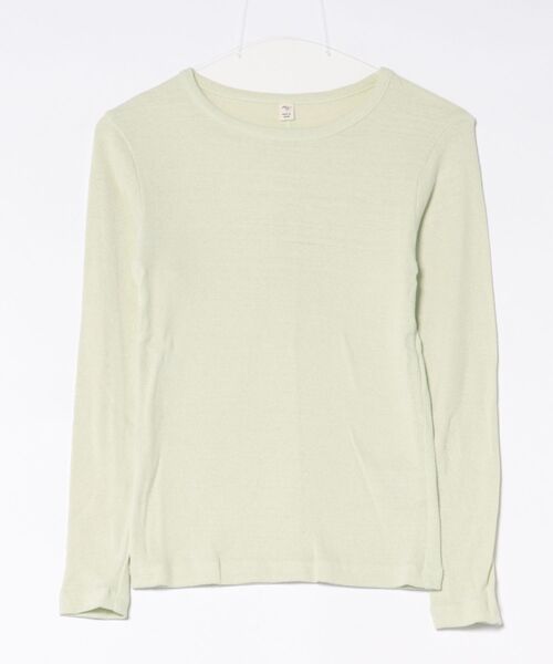 me.(ミードット)の「【 me. / ミードット 】washable silk fraise ロングTシャツ me-25415 HPI(Tシャツ/カットソー・レディース・ライム/アイボリー/ブラック・FREE)」の3枚目の写真