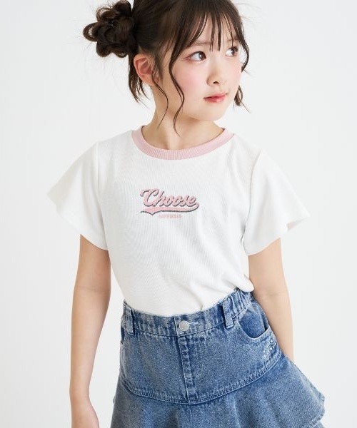 PINK-latte（ピンクラテ）の「【デイリープライス】アソート柄半袖テレコトップス（Tシャツ/カットソー・キッズ・ブラック/アイボリー/ピンク・150cm/130cm/120cm/160cm/140cm）」の3枚目の写真