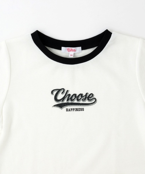 PINK-latte（ピンクラテ）の「【デイリープライス】アソート柄半袖テレコトップス（Tシャツ/カットソー・キッズ・ブラック/アイボリー/ピンク・150cm/130cm/120cm/160cm/140cm）」の5枚目の写真