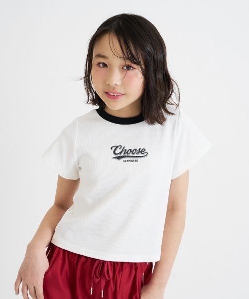 PINK-latte（ピンクラテ）の「【デイリープライス】アソート柄半袖テレコトップス（Tシャツ/カットソー・キッズ・ブラック/アイボリー/ピンク・150cm/130cm/120cm/160cm/140cm）」の15枚目の写真