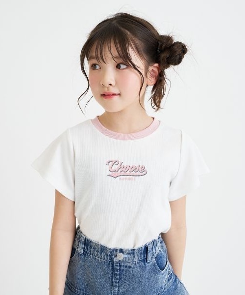 PINK-latte（ピンクラテ）の「【デイリープライス】アソート柄半袖テレコトップス（Tシャツ/カットソー・キッズ・ブラック/アイボリー/ピンク・150cm/130cm/120cm/160cm/140cm）」の22枚目の写真