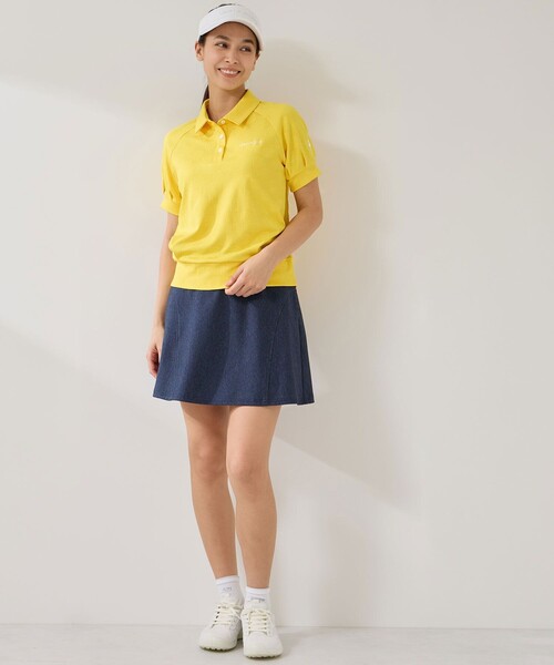 JUN&ROPE'（ジュンアンドロペ）の「ジャガードタックスリーブ半袖ポロ/UV・吸水（ポロシャツ・レディース・イエロー・M/L）」の4枚目の写真