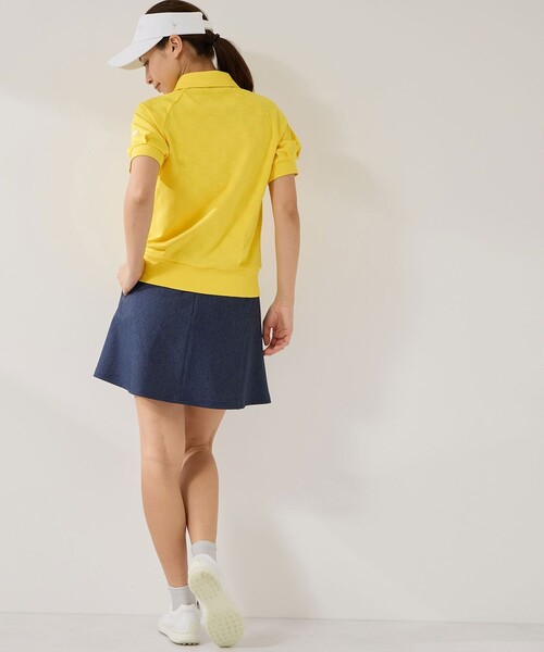 JUN&ROPE'（ジュンアンドロペ）の「ジャガードタックスリーブ半袖ポロ/UV・吸水（ポロシャツ・レディース・イエロー・M/L）」の6枚目の写真
