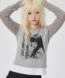 runningHIGH（ランニングハイ）の「A'GEM/9 × .kom 『runningHIGH/ランニングハイ』 WATCH YOUR TONE L/S TEE/ガールズデザイン長袖Tシャツ（Tシャツ/カットソー）」