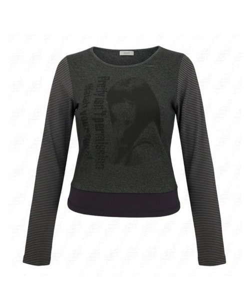 runningHIGH(ランニングハイ)の「A'GEM/9 × .kom 『runningHIGH/ランニングハイ』 WATCH YOUR TONE L/S TEE/ガールズデザイン長袖Tシャツ(Tシャツ/カットソー・レディース・グレー/チャコールグレー/アイボリー・FREE)」の13枚目の写真