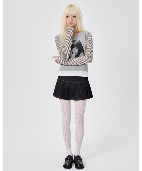 runningHIGH(ランニングハイ)の「A'GEM/9 × .kom 『runningHIGH/ランニングハイ』 WATCH YOUR TONE L/S TEE/ガールズデザイン長袖Tシャツ(Tシャツ/カットソー・レディース・グレー/チャコールグレー/アイボリー・FREE)」の5枚目の写真