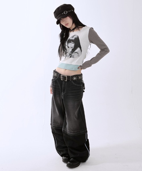 runningHIGH(ランニングハイ)の「A'GEM/9 × .kom 『runningHIGH/ランニングハイ』 WATCH YOUR TONE L/S TEE/ガールズデザイン長袖Tシャツ(Tシャツ/カットソー・レディース・グレー/チャコールグレー/アイボリー・FREE)」の18枚目の写真