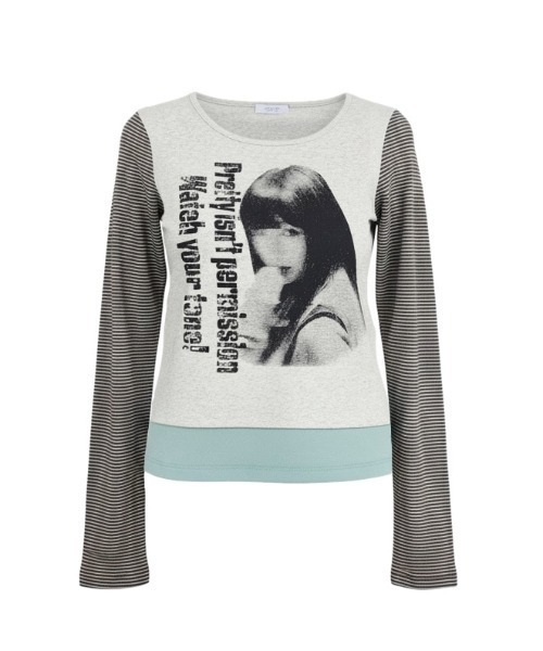 runningHIGH(ランニングハイ)の「A'GEM/9 × .kom 『runningHIGH/ランニングハイ』 WATCH YOUR TONE L/S TEE/ガールズデザイン長袖Tシャツ(Tシャツ/カットソー・レディース・グレー/チャコールグレー/アイボリー・FREE)」の11枚目の写真