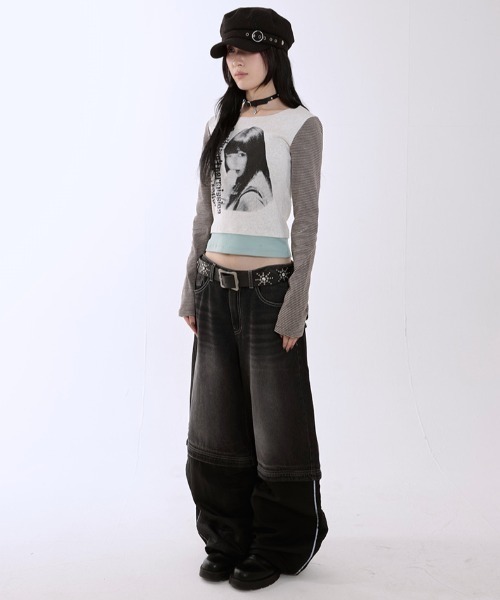 runningHIGH(ランニングハイ)の「A'GEM/9 × .kom 『runningHIGH/ランニングハイ』 WATCH YOUR TONE L/S TEE/ガールズデザイン長袖Tシャツ(Tシャツ/カットソー・レディース・グレー/チャコールグレー/アイボリー・FREE)」の15枚目の写真