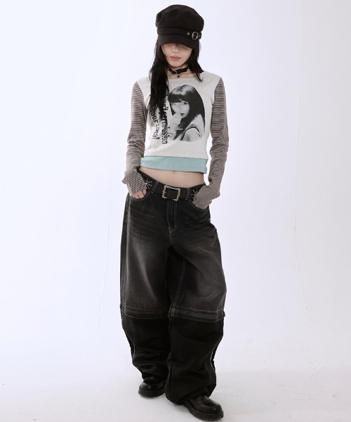 runningHIGH(ランニングハイ)の「A'GEM/9 × .kom 『runningHIGH/ランニングハイ』 WATCH YOUR TONE L/S TEE/ガールズデザイン長袖Tシャツ(Tシャツ/カットソー・レディース・グレー/チャコールグレー/アイボリー・FREE)」の17枚目の写真