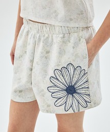 Mardi Mercredi（マルディメクルディ）の「SWEAT SHORTS FLEUR FLOWER / スウェット ショーツ フルール フラワー（スウェットパンツ）」