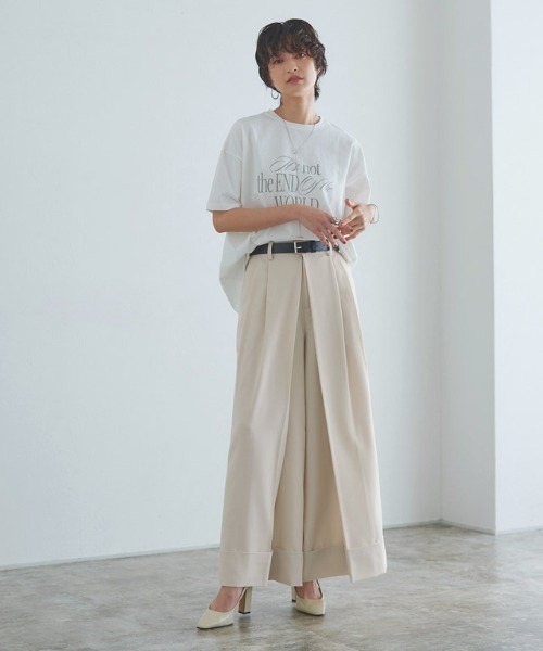 RASW（ラス）の「[RASW]インバーテッドプリーツワイドパンツ（その他パンツ・レディース・キナリ/ブラック・S/M/L）」の8枚目の写真