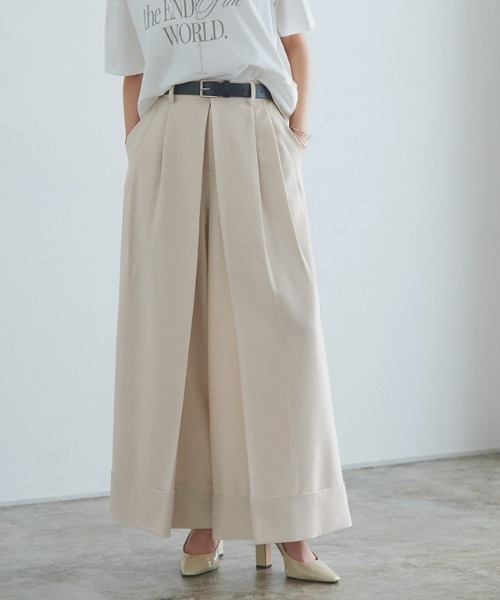RASW（ラス）の「[RASW]インバーテッドプリーツワイドパンツ（その他パンツ・レディース・キナリ/ブラック・S/M/L）」の9枚目の写真