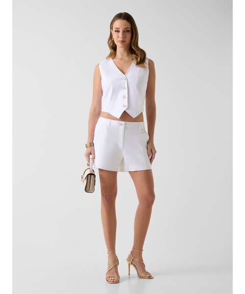 Guess（ゲス）の「CARLA Linen Vest ベスト（ベスト・レディース・ホワイト・X-SMALL/SMALL/MEDIUM）」の4枚目の写真
