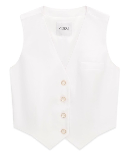 Guess（ゲス）の「CARLA Linen Vest ベスト（ベスト・レディース・ホワイト・X-SMALL/SMALL/MEDIUM）」の5枚目の写真
