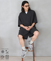 Firsthand（ファーストハンド）の「Firsthand ファーストハンド 機能性素材 プルオーバー ショートスリーブ シャツ セットアップ 3点セット   ウォッシャブル   UVカット   速乾性   接触冷感（セットアップ）」