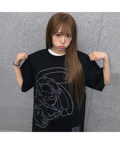 LUVISTRUE x YENA OVERFIT TEE(BLACK)（Tシャツ/カットソー 