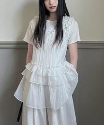 フリルチュールレイヤードキャミワンピース