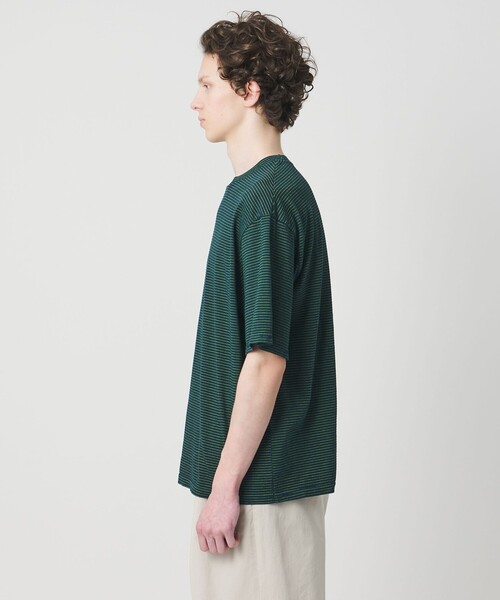 Yonetomi(ヨネトミ)の「【別注】<YONETOMI>ボーダー クルーネック ショートスリーブ Tシャツ(Tシャツ/カットソー・メンズ・ネイビー/ダークグリーン/ダークブラウン/ブラック・3/2/4/1)」の7枚目の写真