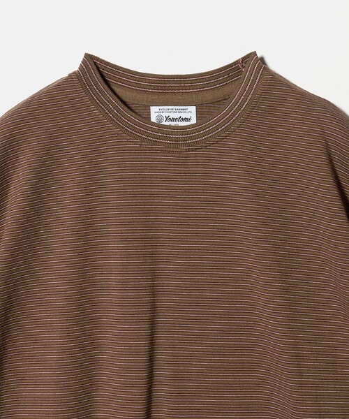 Yonetomi(ヨネトミ)の「【別注】<YONETOMI>ボーダー クルーネック ショートスリーブ Tシャツ(Tシャツ/カットソー・メンズ・ネイビー/ダークグリーン/ダークブラウン/ブラック・3/2/4/1)」の16枚目の写真