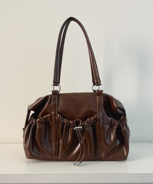 frunco(フランコ)の「【ZOZOTOWN限定】ドロストギャザー 2WAYショルダーバッグ(ショルダーバッグ・レディース・ブラック/ダークブラウン/ブラウン・FREE)」の3枚目の写真