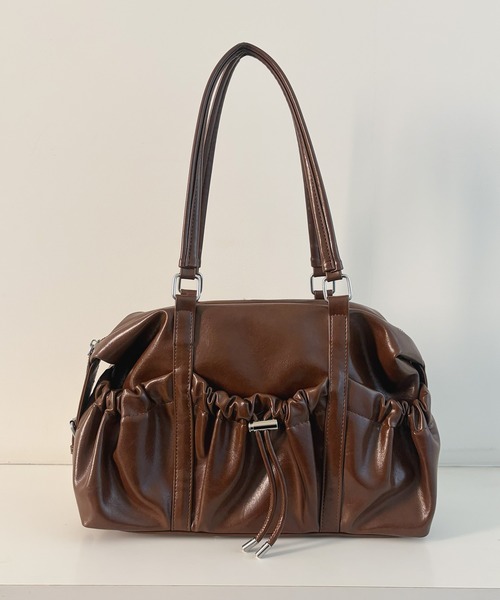 frunco(フランコ)の「【ZOZOTOWN限定】ドロストギャザー 2WAYショルダーバッグ(ショルダーバッグ・レディース・ブラック/ダークブラウン/ブラウン・FREE)」の2枚目の写真