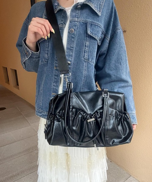 frunco(フランコ)の「【ZOZOTOWN限定】ドロストギャザー 2WAYショルダーバッグ(ショルダーバッグ・レディース・ブラック/ダークブラウン/ブラウン・FREE)」の10枚目の写真