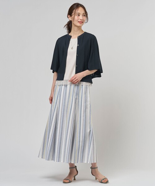 J.PRESS Ladies(J.プレス レディス)の「COTTON ACETATE DRY バタフライスリーブ カーディガン(カーディガン/ボレロ・レディース・ホワイト系/ベージュ系/ネイビー系/ライトグリーン系・SMALL)」の14枚目の写真