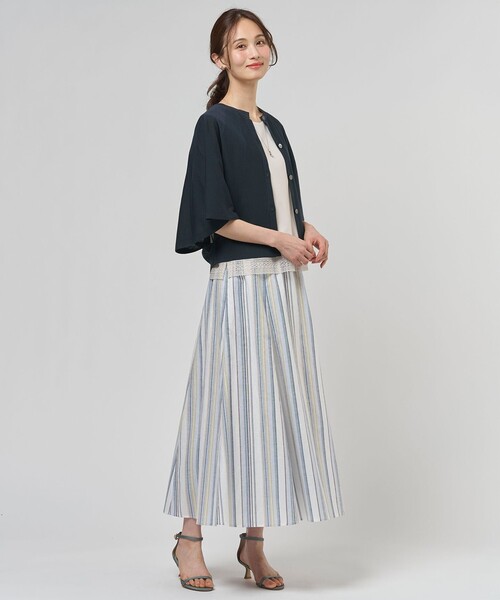 J.PRESS Ladies(J.プレス レディス)の「COTTON ACETATE DRY バタフライスリーブ カーディガン(カーディガン/ボレロ・レディース・ホワイト系/ベージュ系/ネイビー系/ライトグリーン系・SMALL)」の15枚目の写真