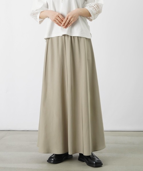 LUCA/LADY LUCK LUCA（ルカ/レディラックルカ）の「LC/LLL バイヤスハギフレアースカート（スカート・レディース・ブラック/ライトグリーン/グレイッシュベージュ・FREE）」の3枚目の写真