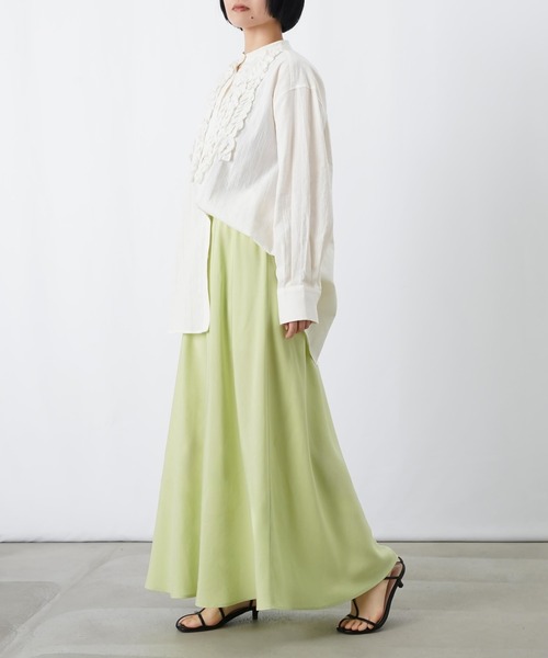 LUCA/LADY LUCK LUCA（ルカ/レディラックルカ）の「LC/LLL バイヤスハギフレアースカート（スカート・レディース・ブラック/ライトグリーン/グレイッシュベージュ・FREE）」の19枚目の写真