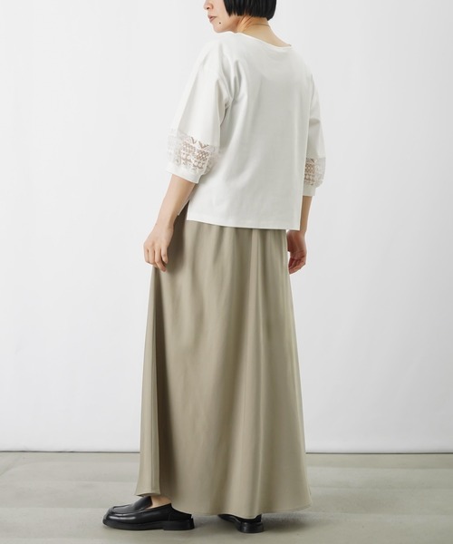 LUCA/LADY LUCK LUCA（ルカ/レディラックルカ）の「LC/LLL バイヤスハギフレアースカート（スカート・レディース・ブラック/ライトグリーン/グレイッシュベージュ・FREE）」の10枚目の写真