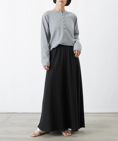 LUCA/LADY LUCK LUCA（ルカ/レディラックルカ）の「LC/LLL バイヤスハギフレアースカート（スカート・レディース・ブラック/ライトグリーン/グレイッシュベージュ・FREE）」の14枚目の写真