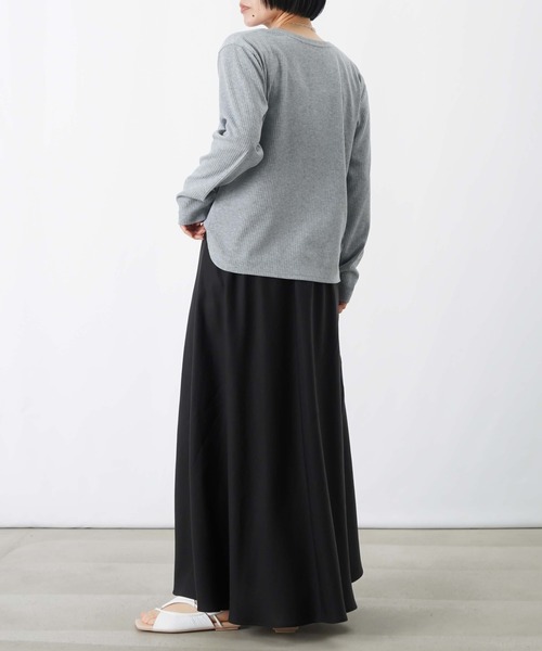 LUCA/LADY LUCK LUCA（ルカ/レディラックルカ）の「LC/LLL バイヤスハギフレアースカート（スカート・レディース・ブラック/ライトグリーン/グレイッシュベージュ・FREE）」の16枚目の写真