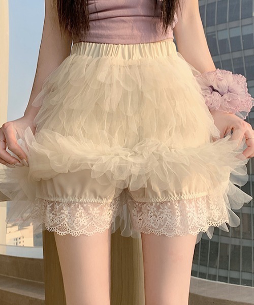 Aelina（エリナ）の「フリルショートスカート（スカート・レディース・オフホワイト/ピンク/ブラック・M/L）」の19枚目の写真