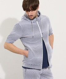 HIDEAWAYS NICOLE | ジオメトリックブリスタージャカード5分袖パーカー(パーカー)