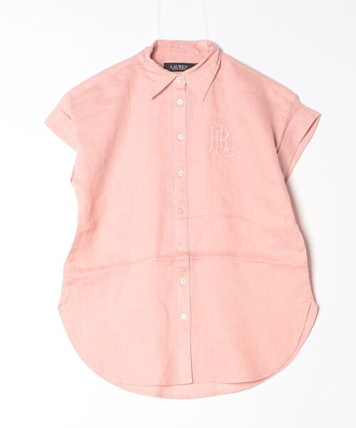 LAUREN RALPH LAUREN(ローレン ラルフ ローレン)の「リネン ショートスリーブ シャツ(シャツ/ブラウス・レディース・ピンク・XS/S/M/L/XXS)」の6枚目の写真