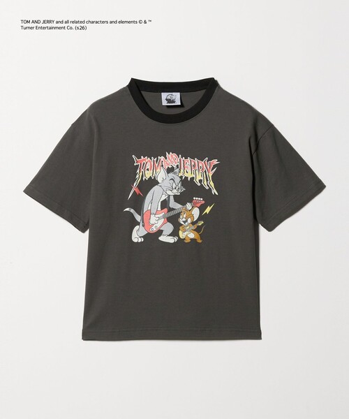 green label relaxing(グリーンレーベルリラクシング)の「【別注】<URBAMENT>TOM and JERRY リンガーTシャツ / キッズ 140cmー150cm(Tシャツ/カットソー・キッズ・レッド/ライトブルー/ダークグレー・140cm/150cm)」の1枚目の写真