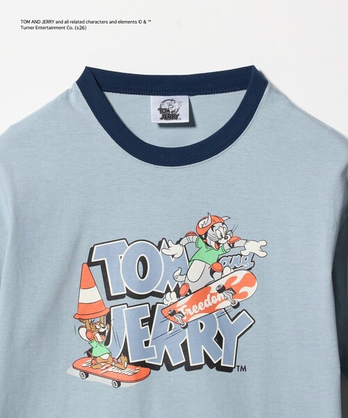 green label relaxing(グリーンレーベルリラクシング)の「【別注】<URBAMENT>TOM and JERRY リンガーTシャツ / キッズ 140cmー150cm(Tシャツ/カットソー・キッズ・レッド/ライトブルー/ダークグレー・140cm/150cm)」の9枚目の写真