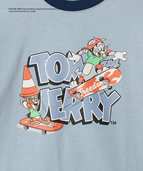 green label relaxing(グリーンレーベルリラクシング)の「【別注】<URBAMENT>TOM and JERRY リンガーTシャツ / キッズ 140cmー150cm(Tシャツ/カットソー・キッズ・レッド/ライトブルー/ダークグレー・140cm/150cm)」の8枚目の写真
