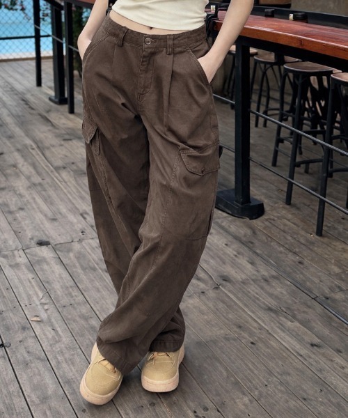 NANEA（ナネア）の「裾絞り2WAワイドカーゴパンツ（カーゴパンツ・レディース・ブラウン/ネイビー/ブラック・MEDIUM）」の10枚目の写真