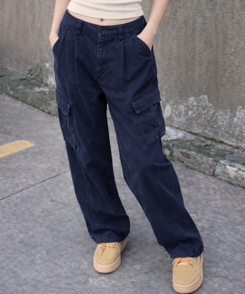 NANEA（ナネア）の「裾絞り2WAワイドカーゴパンツ（カーゴパンツ・レディース・ブラウン/ネイビー/ブラック・MEDIUM）」の9枚目の写真